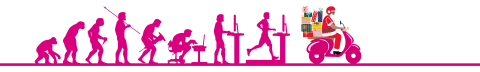 Animierte Büroevolution mit Weihnachtsmann